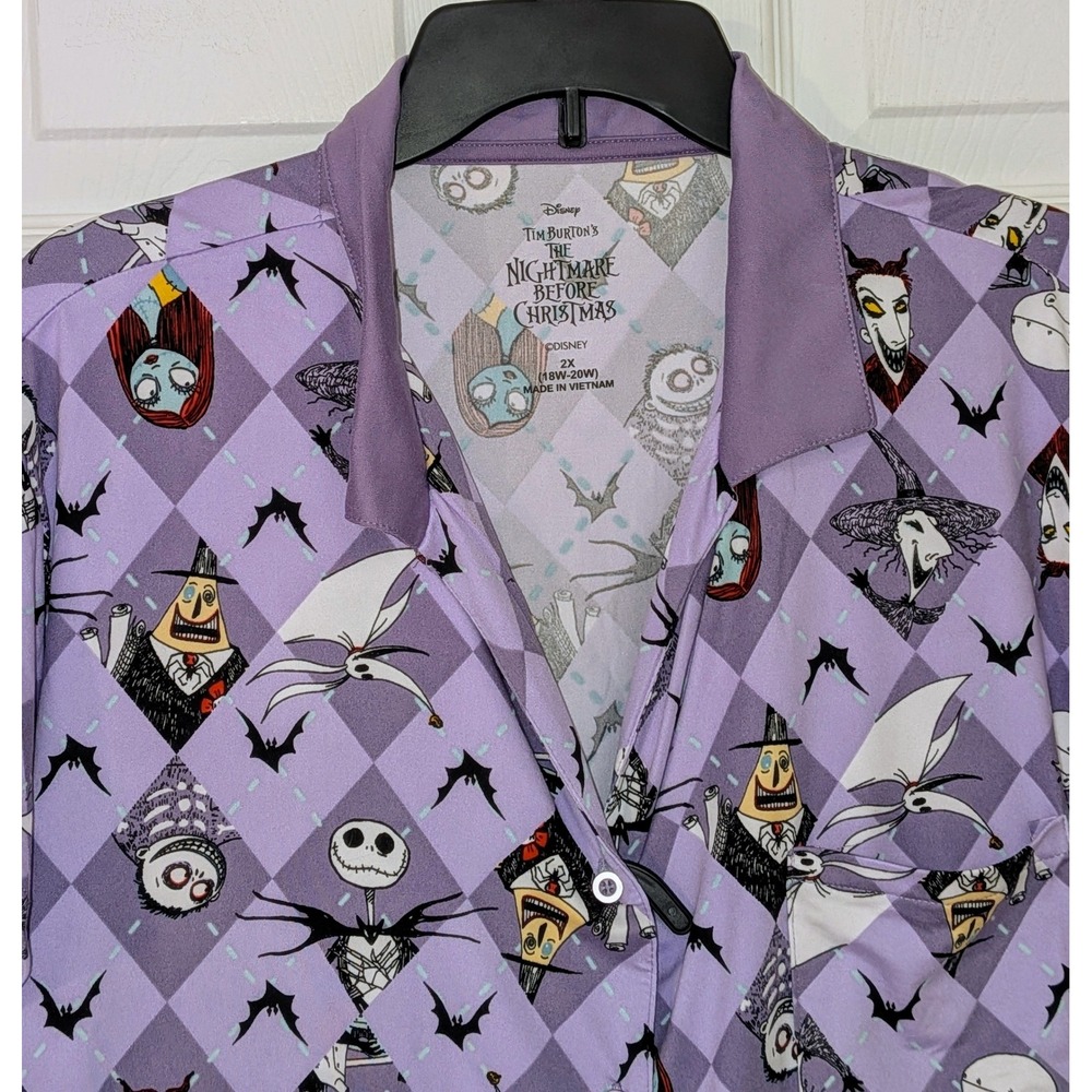 Disney Nightmare Before Christmas Lavender Argyle Pajama‎ Shorts Set 2X NWT - Picture 8 of 11